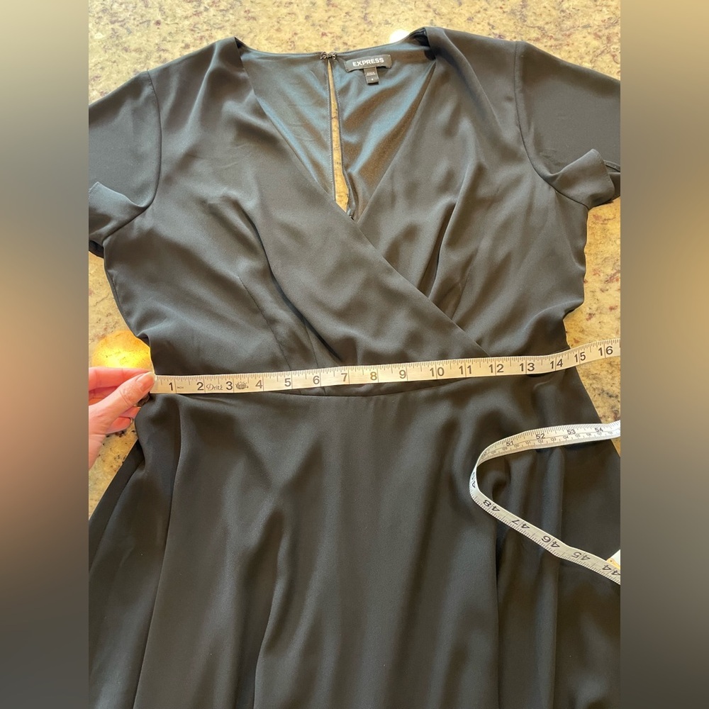 Express Black chiffon Mini skater Dress size 8 - Picture 7 of 8